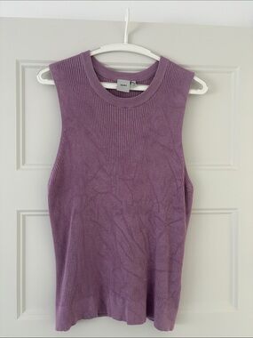 ICHI Lavender Ribbed Crewneck Tank